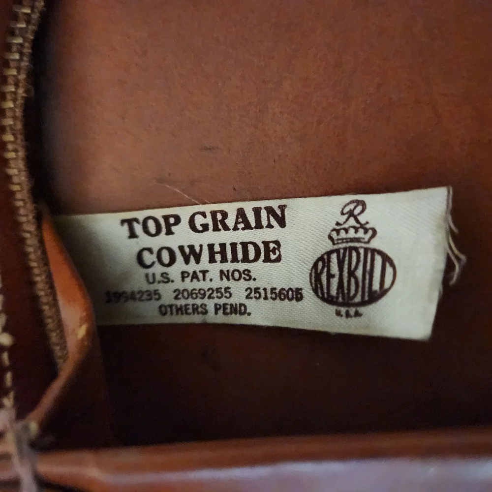 Vintage 1940s 1950s Brown Top Grain Cowhide Leather Portfolio Briefcase by Rexbi
